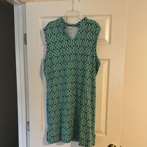 Lulu-B Green Sheath Dress with Mandarin Collar